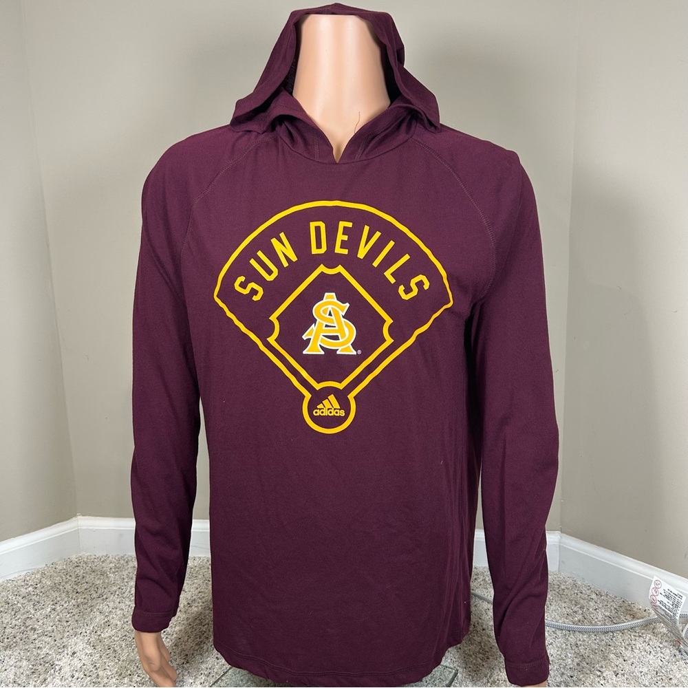 Rare Sample Adidas Maroon Sun Devils Hoodie Baseball long sleeve Hooded